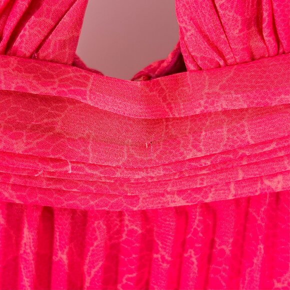 Amur Dominique Tiered Pleated Lace Print Maxi Dress in Raspberry Rose - Picture 11 of 11